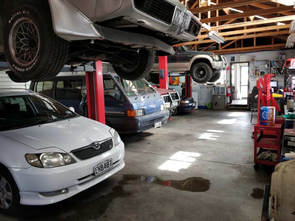 Inside the Parakai Automotive workshop